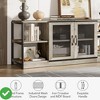 Farmhouse TV Stand for 65/75 inches TVs Industrial Entertainment Center w/Double Mesh Doors and Storage Cabinet - 4 of 4