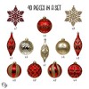 40pc Red and Gold Glitter Luxury Shatterproof Christmas Ornament Bauble Set| OrnamentallyYou - 2 of 4
