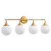 POWLIG 30.71-in 4-Light Gold Dimmable Bathroom Vanity Light with 5.9in Milk Opal Glass Globe Shade - 2 of 4