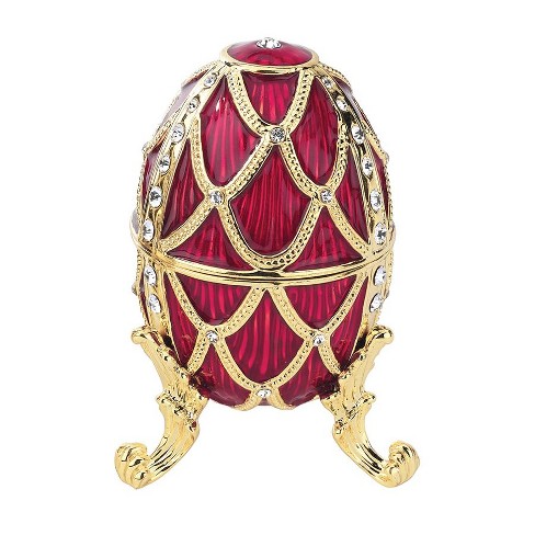 Design Toscano Golden Trellis Romanov Style Enameled Eggs: Rouge