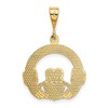 Black Bow Jewelry 14k Yellow Gold Claddagh Pendant, 20mm - 3 of 4