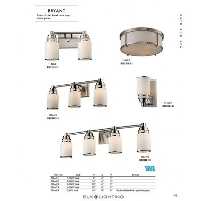 Bryant Satin Nickel 2-Light Vanity with Glass Shade