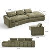 VASIP Modern Minimalist Modular Sectional Sofa ,Right-Facing Chaise Plush Cloud Upholstered with Deep Seats, for Living Room,White - 2 of 4