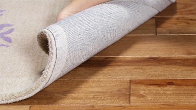 Beige and Lavender Floral Hand-Tufted Wool Area Rug 6' x 9'
