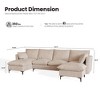 XIZZI 4-Piece Chenille Sofa Set with Large Chaise & Ottoman - Modern Sectional Sofa in White/Beige/Gray/Black, with Round/Square/Sloped Armrest - 2 of 4