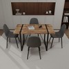 5-Piece Dining Set with Rectangle Kitchen Table and 4 Suede Armless Chairs - 2 of 4