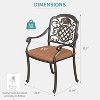 2-Piece Cast Aluminum Outdoor Dining Chairs w/Cushion – All-Weather Adjustable Patio Set for Backyard, Poolside, Balcony, Bronze - 2 of 4