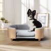 Bulldog 26.4" Width Small Dog Beds With Removable Washable Cover, Velvet Cushion With Solid Wood legs and Bent Wood Back-The Pop Home - 4 of 4