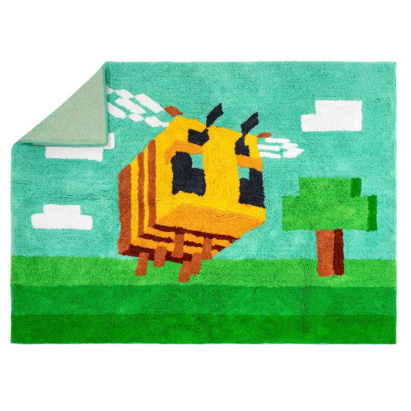 3&#39;4&#34;x4&#39;6&#34; Minecraft Bee Accent Rug, 3 of 9