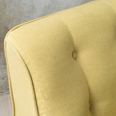 Wasabi Tufted Mid-Century Modern Wood Accent Chair