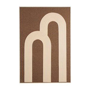 Olivia & May 49"X33" Polyester Abstract Home Wall Decor with Overlapping Tan Ribbed Arches Dark Brown - 1 of 4