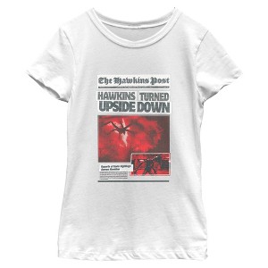 Girls Stranger Things Hawkins Turned Upside Down T Shirt - 1 of 4