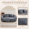MOONMISS Giant Bean Bag Chair Couch, 57''W Oversized Bean Bag Sofa with Foam Filler, Lazy Loveseat Chair with 2 Pillows for Living Room - 4 of 4
