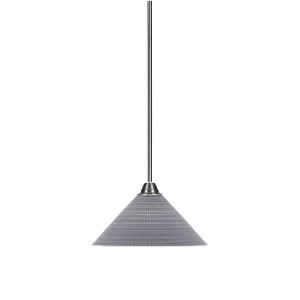Toltec Lighting Paramount 1 - Light Pendant in  Brushed Nickel with 12" Gray Matrix Shade - 1 of 1