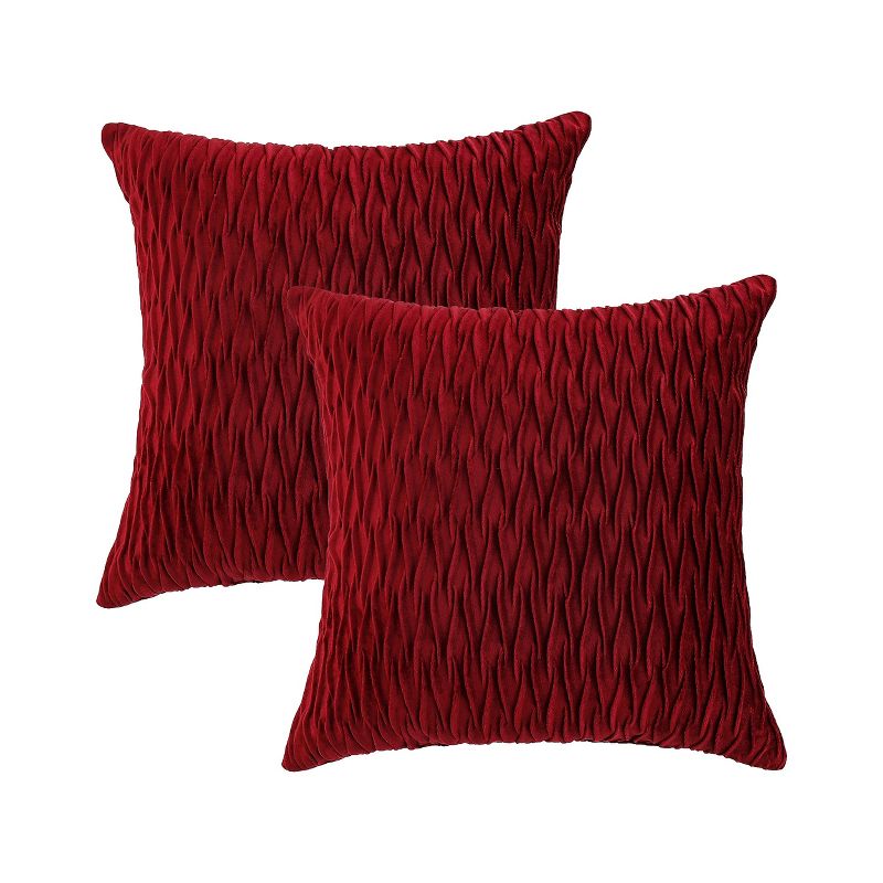 Kate Aurora Overfilled Crushed Velvet 1 Piece Zippered Christmas Accent Throw Pillow - 18" x 18", 3 of 12