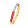 Ross-Simons Red Enamel Ring With Diamonds in 18kt Gold Over Sterling - 3 of 4