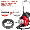Heavy-Duty Electric Drain Cleaner Machine -250W Auto-Feed Sewer Snake,Portable Auger for 1"-4" Pipes,4 Cutters,and Foot Switch - 3 of 4