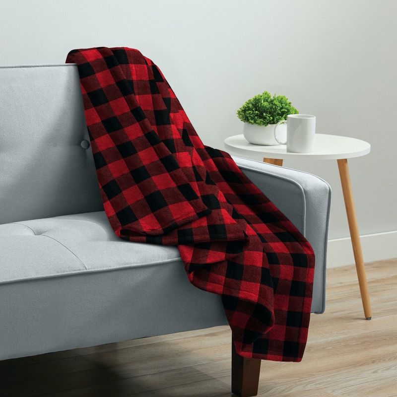 Sunbeam Electric Heated Plaid Fleece Throw with Push Button Control, 2 of 4