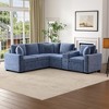 KTMBDW 120.5" L-shaped Convertible Sofa Bed Modular Sectional Sofa Reversible Sleeper with Pull-Out Bed, Cup Holders, and Ample Storage Space - 2 of 4