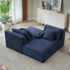 VASIP Compressible Double Chaise Lounge with Cupholders ,Fluffy Upholstered Sleeper Loveseat, for Living Room, Bedroom Reading, No Assembly Required. - 3 of 4