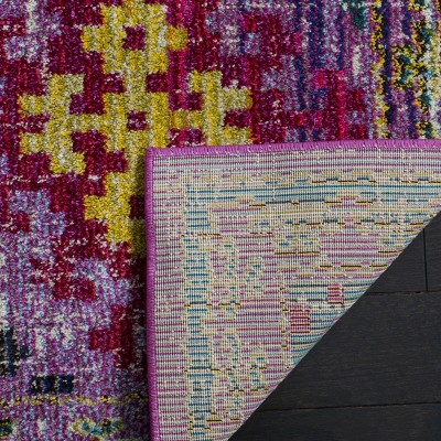 Elegant Monaco 59'' Rectangular Purple Multi Geometric Area Rug