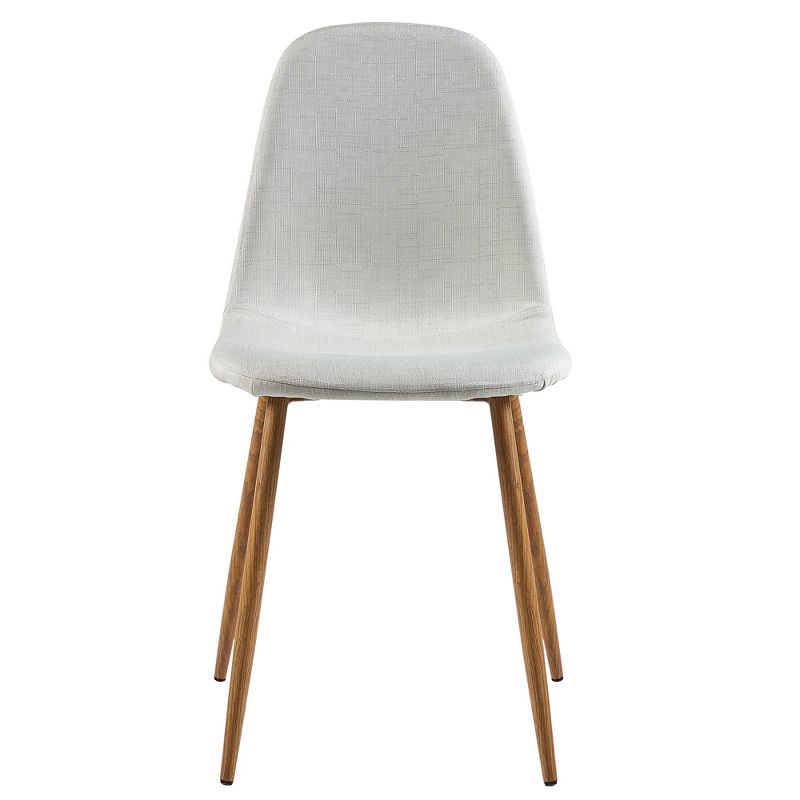 Set of 2 Minimalista Fabric Chairs White/Natural - Teamson Home, 4 of 6