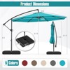 Costway 10 FT Offset Hanging Umbrella with Base Patio Cantilever Umbrella 360° Rotation Brown/Turquoise/Beige/Gray/Red - 3 of 4