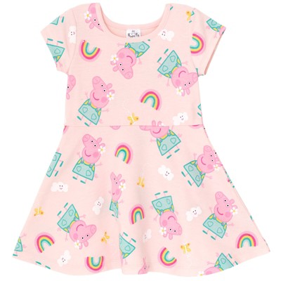 Peppa Pig Toddler Girl Ruffled Bowknot Design Denim/Polka dots Sleeveless Cototn Dress