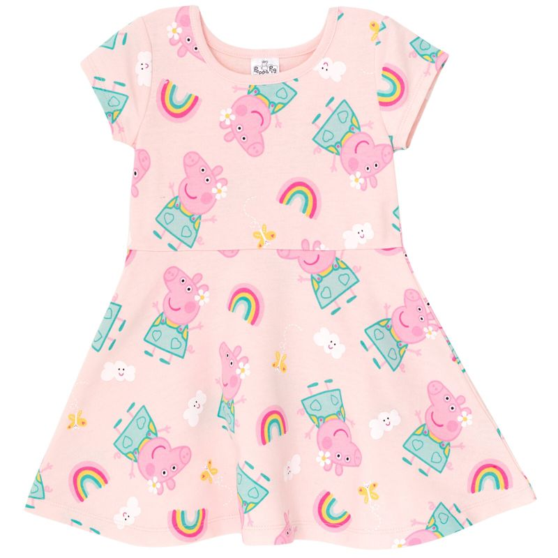 Peppa Pig Girls French Terry Skater Dress Toddler to Little Kid, 1 of 5