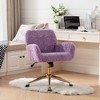 NicBex Office Chair with Artificial Alpaca Wool, Home Office Chair with Golden Metal Base, Adjustable Desk Chair Swivel Office Chair, Vanity Chair - 3 of 4