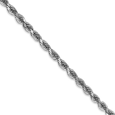 Black Bow Jewelry 4mm, 14k White Gold D/C Quadruple Rope Chain Necklace, 30 Inch