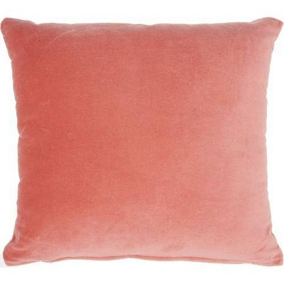 16"x16" Solid Velvet Square Throw Pillow Blush - Nourison
