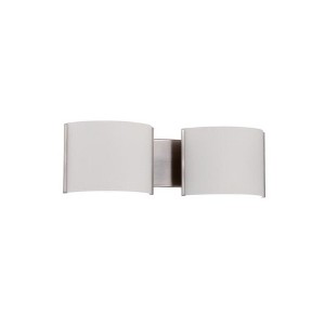 Sunset Lighting Stanton 19-in 2-Light Bright Satin Nickel LED Transitional Vanity Light Bar - 1 of 4