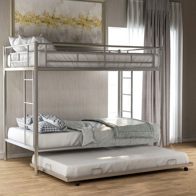 NicBex Twin over Twin Bunk Bed with Safety Guardrail,Twin Loft Bed with Ladder and Trundle,Modern Bunk Beds,Noise Reduced Bunk Beds for Bedroom