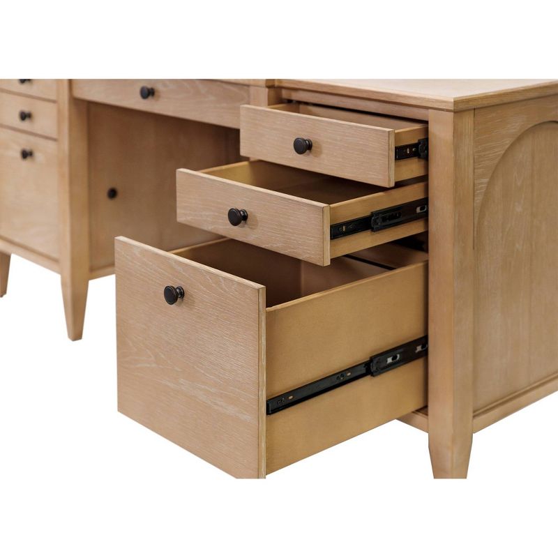 Modern Wood Credenza Wood Office Desk Laurel Collection Light Brown - Martin Furniture, 6 of 16
