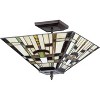 Homestock Farley Tiffany-Style Mission 2 Light Semi-Flush Ceiling Fixture 14" Shade - 4 of 4