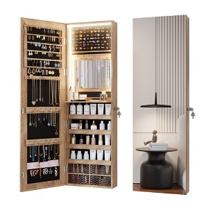 Vlsrka Wall/Door Mounted LED Jewelry Storage Mirror Cabinet - 1 of 4