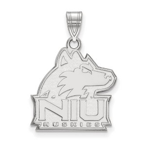 Black Bow Jewelry Sterling Silver Northern Illinois Huskies NCAA Large Pendant - 1 of 3