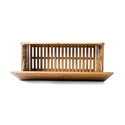 Acacia Wood Teak Finish 100 Gallon Outdoor Patio Deck Storage Box