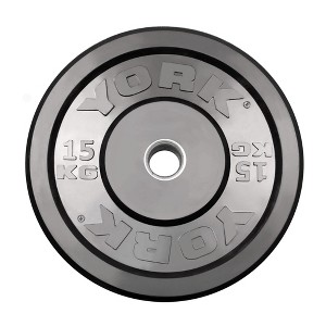 York Barbell Rubber Training Bumper Plate with Reinforced Steel Sleeve Durable and Versatile for Olympic Lifts - 1 of 1
