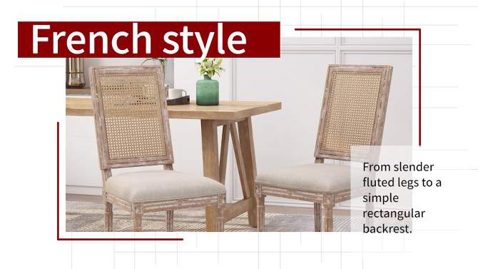 Set of 4 Regina French Country Wood and Cane Upholstered Dining Chairs - Christopher Knight Home, 2 of 13, play video
