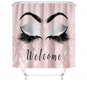 Welcome Beauty Eyes Shower Curtains for Bathroom Waterproof Fabric Bath Curtain Durable Soft Stylish Bathroom Decor 72x72 Inch - 1 of 1