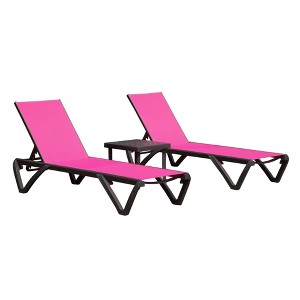 Osparple Patio Chaise Lounge Outdoor Chair, Aluminum Polypropylene Chair with Adjustable Backrest, Poolside Sunbathing Chair - 1 of 4