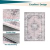 Area Rug Washable Medallion Rug Non Slip Non Shedding Traditional Floor Carpet Foldable Low Pile Thin Soft Distressed Accent Rug for Living Room - 4 of 4