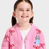 Toddler Girls' Bluey Valentines Cardigan Sweater - Pink - 2 of 4