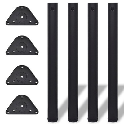 vidaXL 4 x Height Adjustable Table Legs, 870 mm, Black