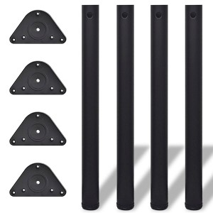 vidaXL 4 x Height Adjustable Table Legs, 870 mm, Black - 1 of 4