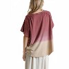 Women's Dip Dye Raw Edged Top - umgee - 3 of 4