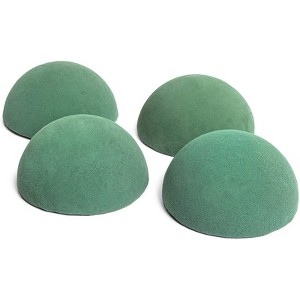 Bright Creations 2 Piece Round Foam Half Balls for Flowers Crafts, Green, 4" - 1 of 4