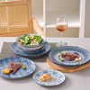 Itopfox Porcelain Dinnerware Set for 4, 12-Piece Hand-Drawn Plates & Bowls Handmade Ceramic Dish Set Chip-Resistant Dishwasher & Microwave Safe Blue - 3 of 4